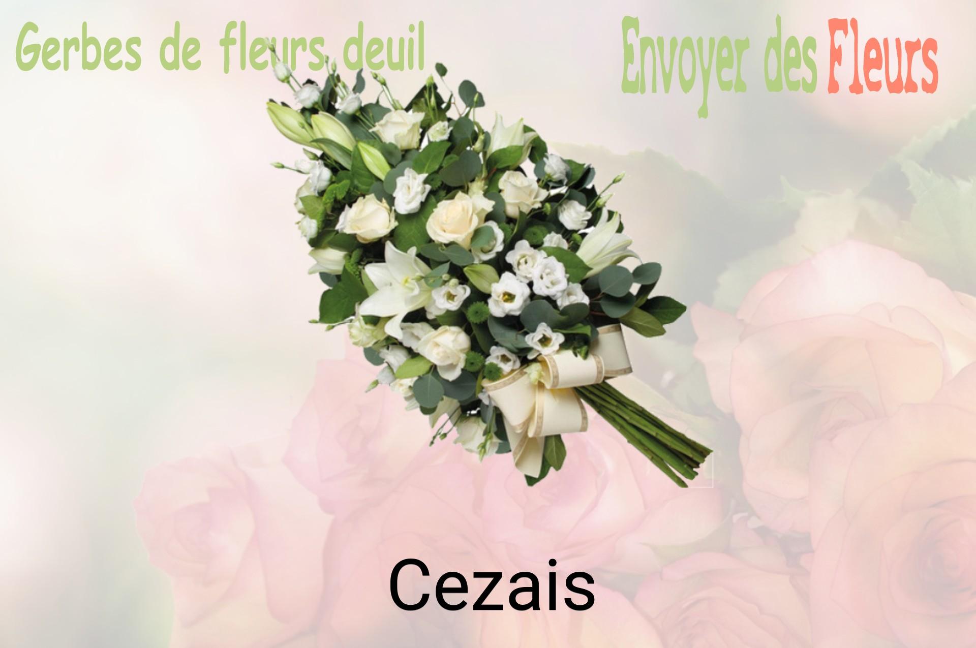 Gerbe de fleurs de deuil livrée à Cezais